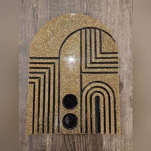 Resin Handmade Candle Tray black and shimmer Gold - Beautifu Accent to your home